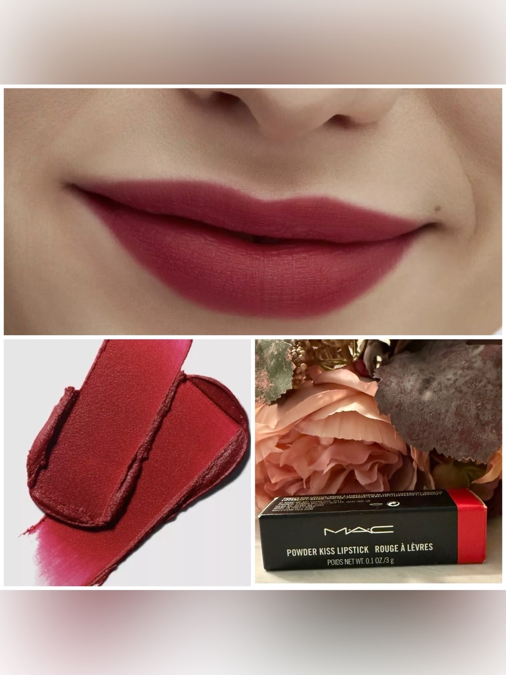 MAC Powder Kiss Lipstick 935 Ruby New Matte Red Full Size NIB